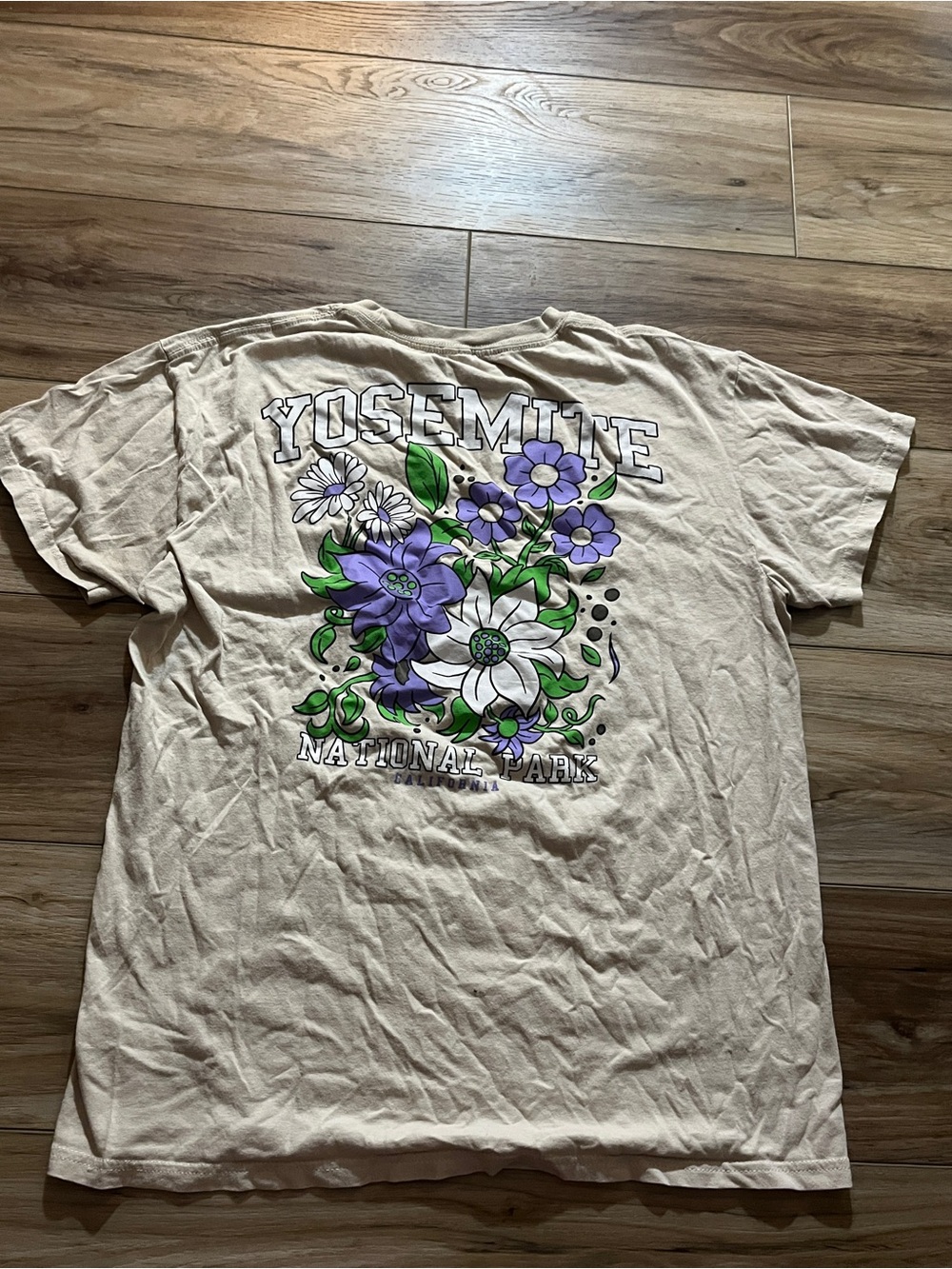 Yosemite National Park Floral Graphic Tee - Cream